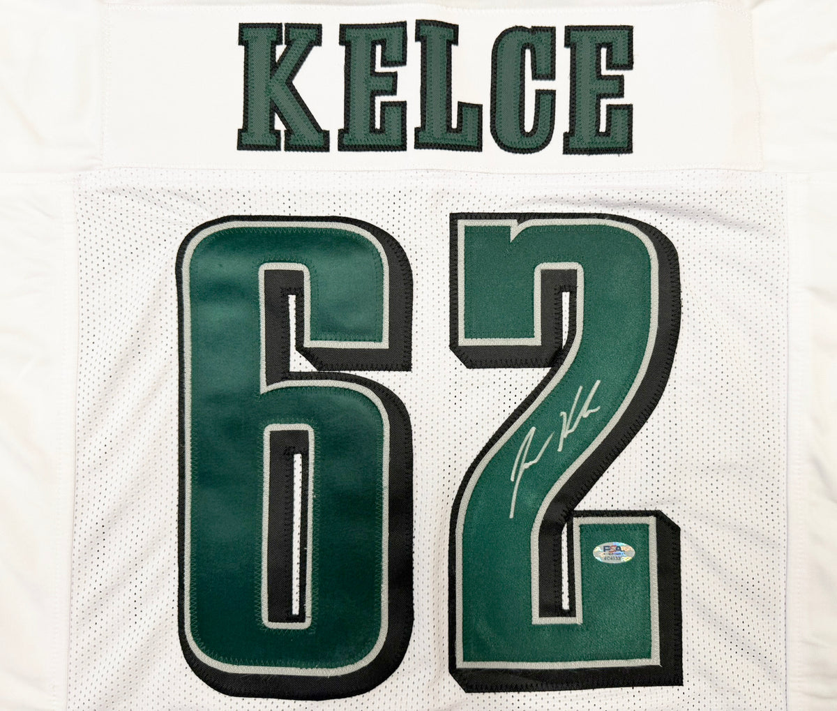 Philadelphia Eagles Jason Kelce Autographed White Jersey PSA/DNA ITP Stock #267778