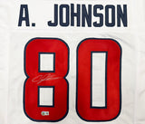 Houston Texans Andre Johnson Autographed White Jersey Beckett BAS Witness Stock #267654