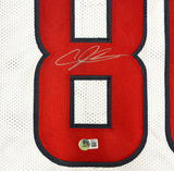 Houston Texans Andre Johnson Autographed White Jersey Beckett BAS Witness Stock #267654