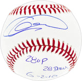 Armando Galarraga Autographed Official MLB Baseball Detroit Tigers "28 Up, 28 Down" JSA Stock #267856