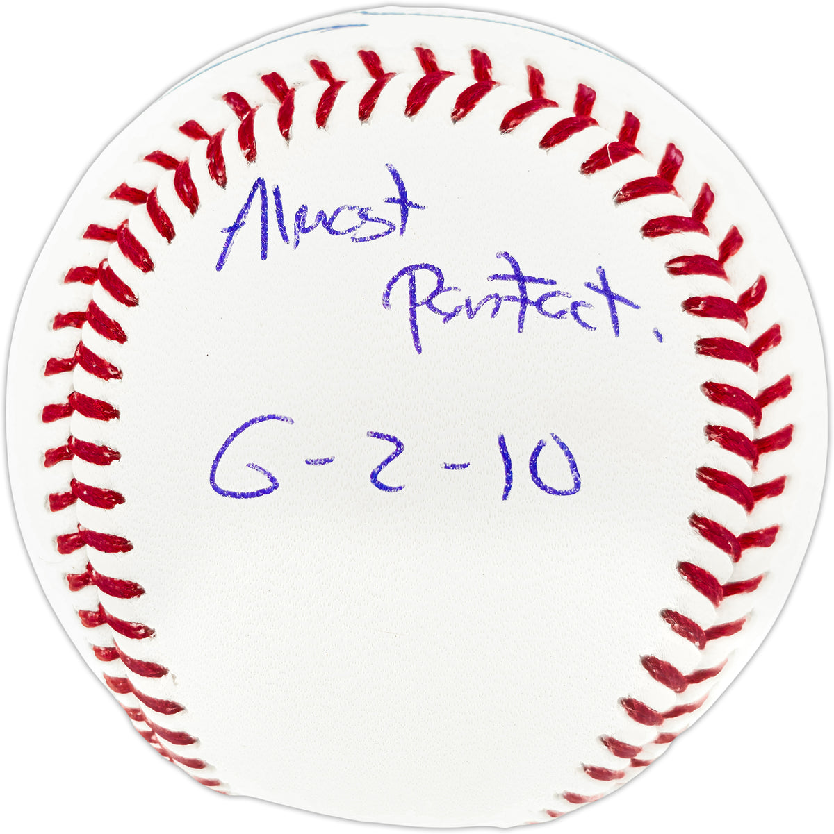Armando Galarraga Autographed Official MLB Baseball Detroit Tigers "Almost Perfect 6-2-10" JSA Stock #267857