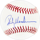 Rickey Henderson Autographed Official MLB Baseball Oakland A's Beckett BAS Witness Stock #267862