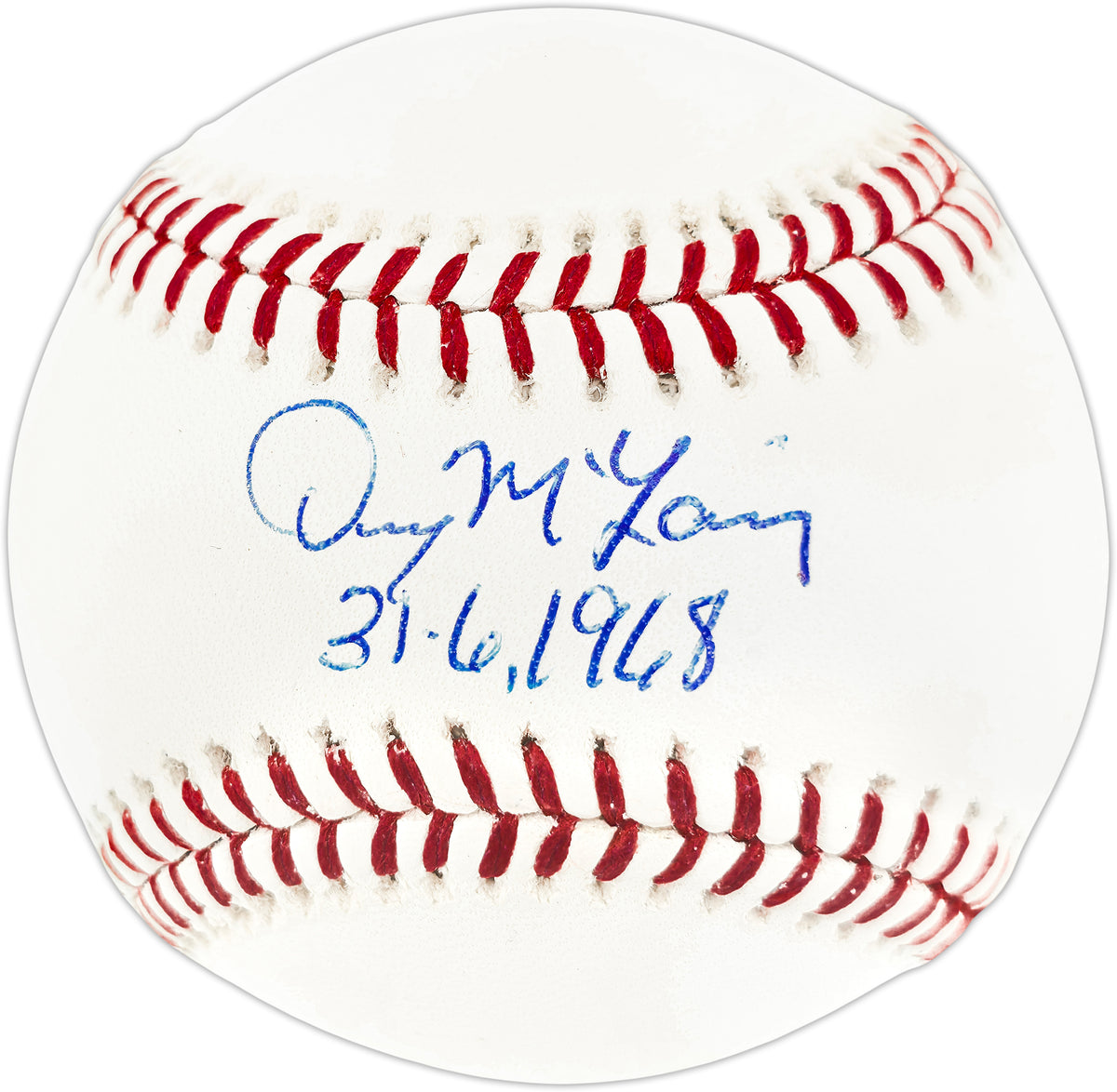 Denny McLain Autographed Official MLB Baseball Detroit Tigers "31-6 1968" JSA Stock #267868