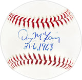 Denny McLain Autographed Official MLB Baseball Detroit Tigers "31-6 1968" JSA Stock #267868