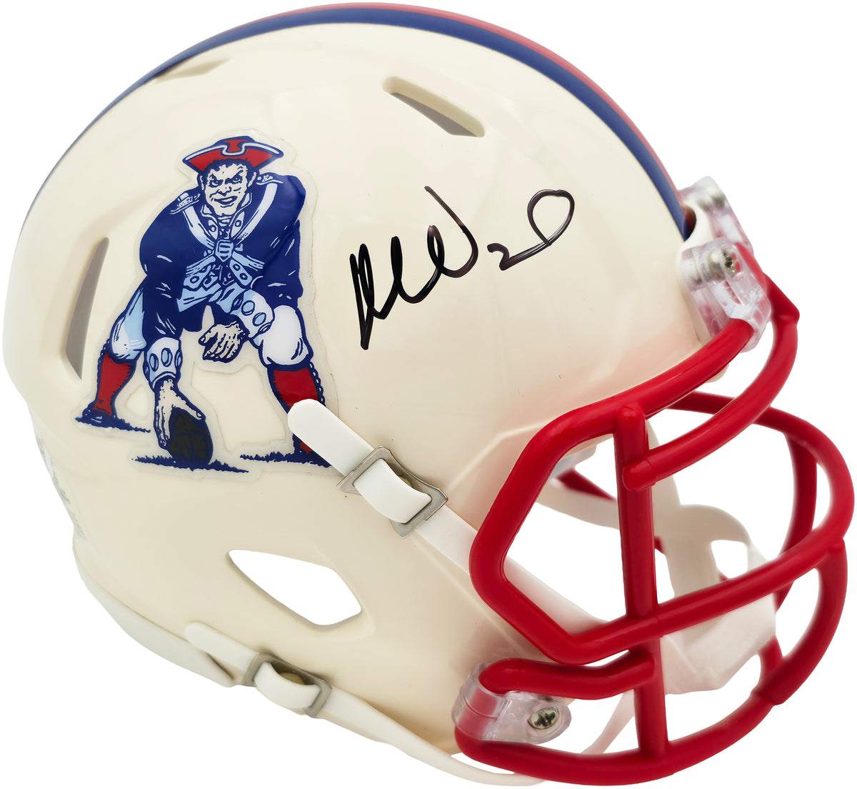 Mike Vrabel Autographed New England Patriots Cream Retro Speed Mini Helmet JSA Witness Stock #267908