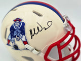 Mike Vrabel Autographed New England Patriots Cream Retro Speed Mini Helmet JSA Witness Stock #267908