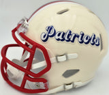 Mike Vrabel Autographed New England Patriots Cream Retro Speed Mini Helmet JSA Witness Stock #267908