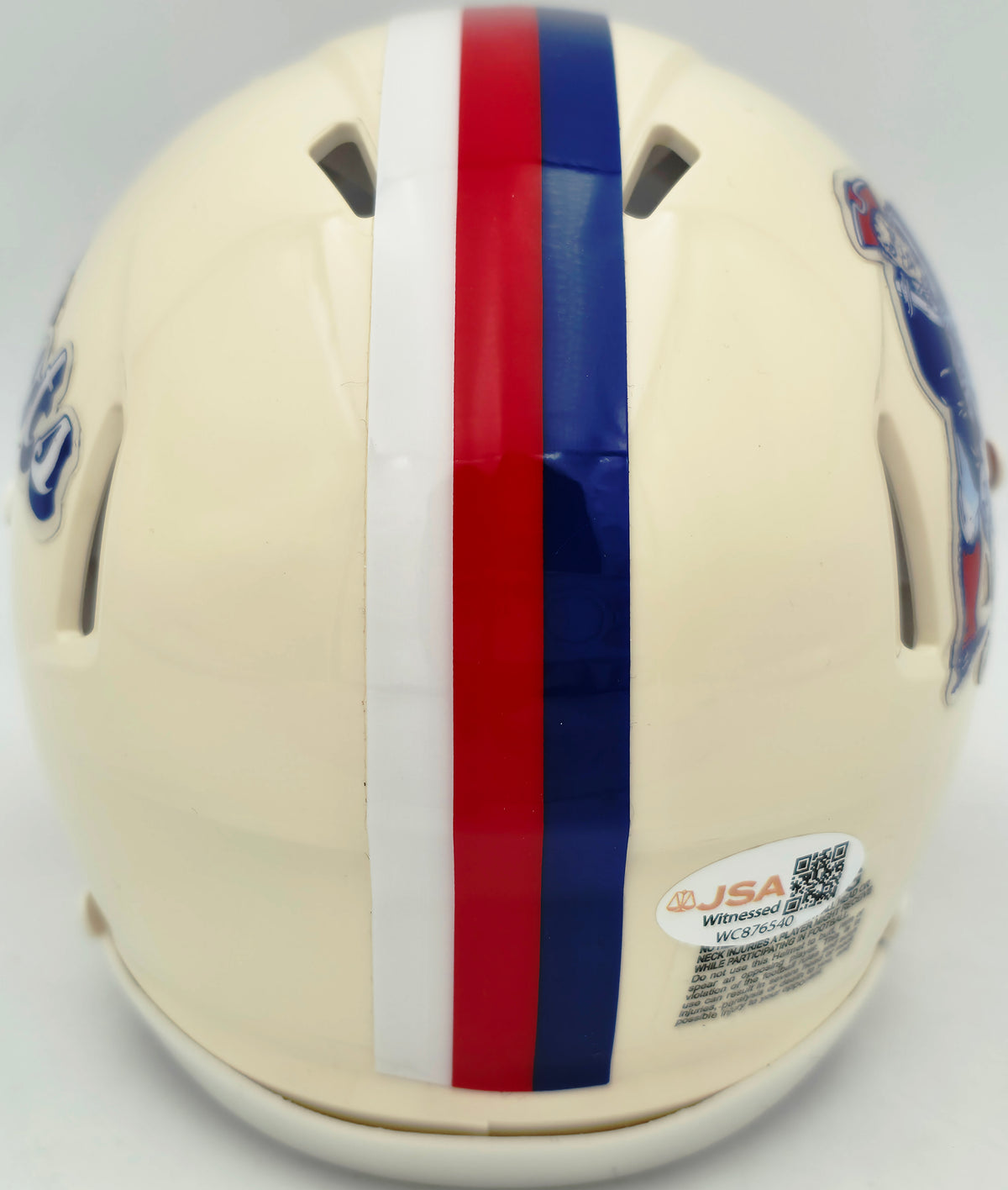 Mike Vrabel Autographed New England Patriots Cream Retro Speed Mini Helmet JSA Witness Stock #267908