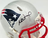 Mike Vrabel Autographed New England Patriots Silver Speed Mini Helmet JSA Witness Stock #267910