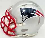 Mike Vrabel Autographed New England Patriots Silver Speed Mini Helmet JSA Witness Stock #267910