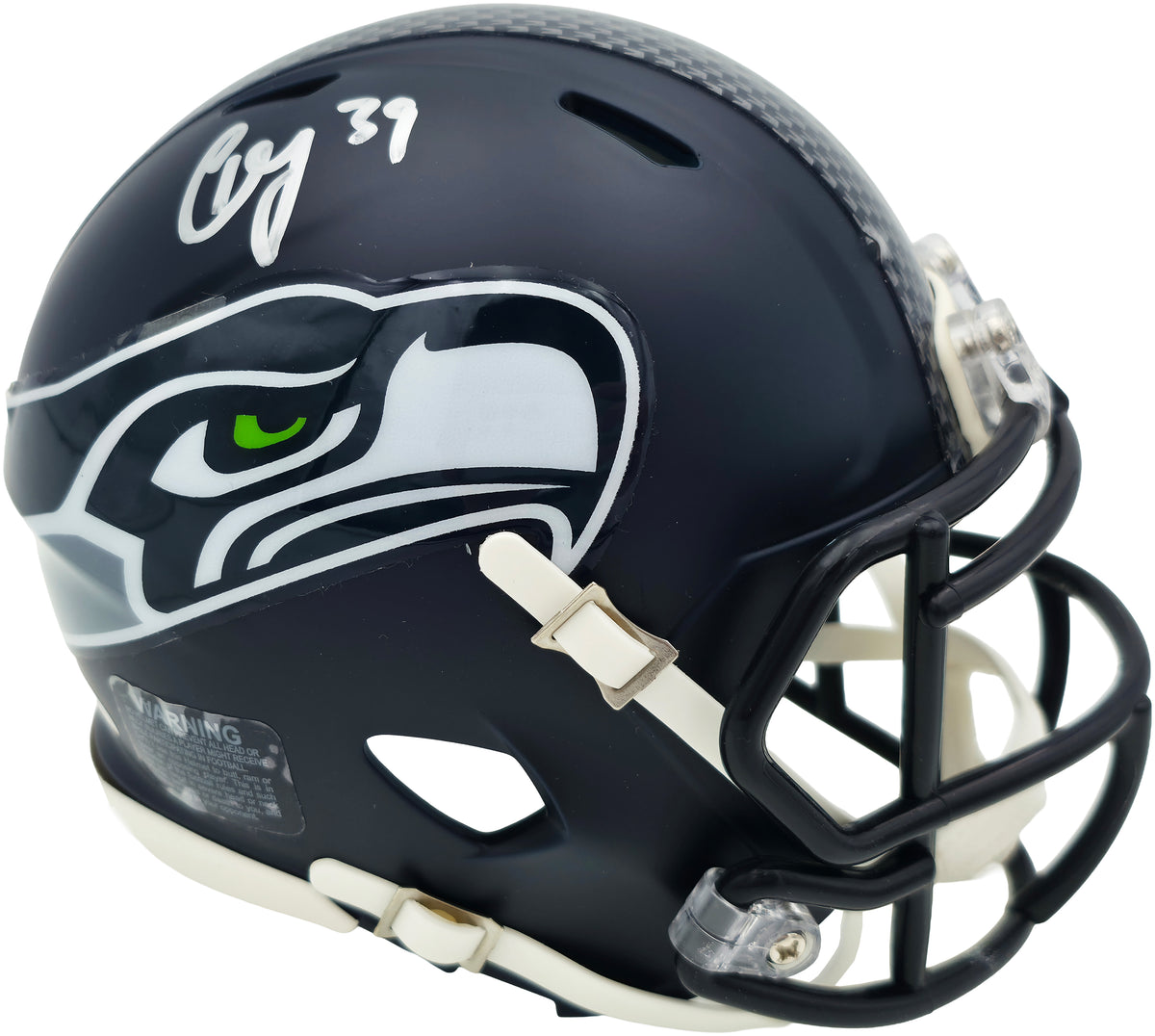 Ty Okada Autographed Seattle Seahawks Blue Speed Mini Helmet MCS Holo Stock #267934