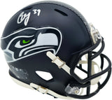 Ty Okada Autographed Seattle Seahawks Blue Speed Mini Helmet MCS Holo Stock #267934