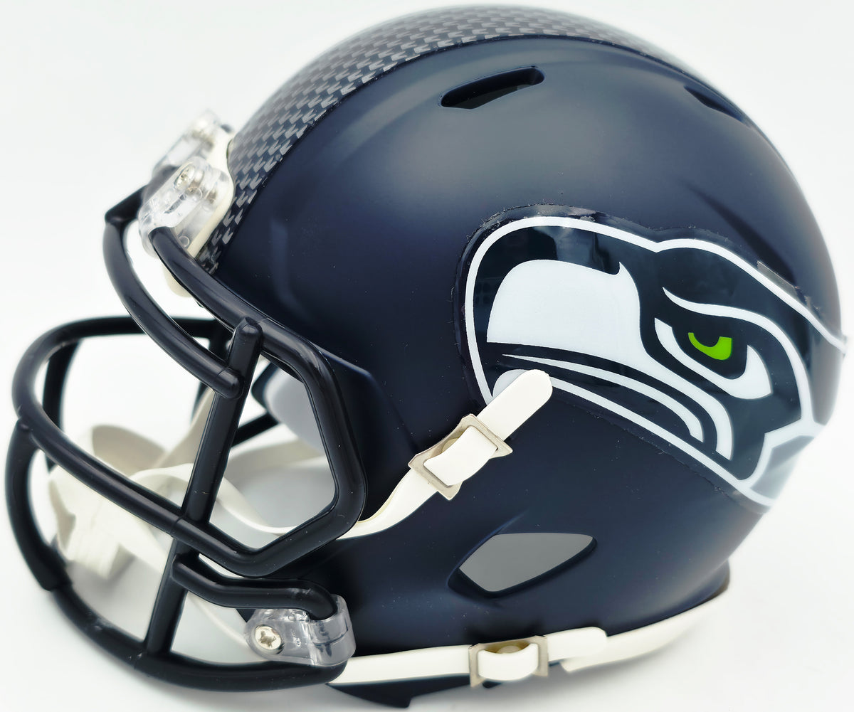 Ty Okada Autographed Seattle Seahawks Blue Speed Mini Helmet MCS Holo Stock #267934