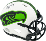 Ty Okada Autographed Seattle Seahawks Lunar Eclipse White Speed Mini Helmet MCS Holo Stock #267936