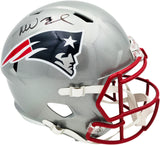 Mike Vrabel Autographed New England Patriots Silver Full Size Speed Replica Helmet JSA Witness Stock #267932