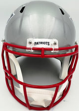 Mike Vrabel Autographed New England Patriots Silver Full Size Speed Replica Helmet JSA Witness Stock #267932
