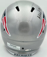 Mike Vrabel Autographed New England Patriots Silver Full Size Speed Replica Helmet JSA Witness Stock #267932