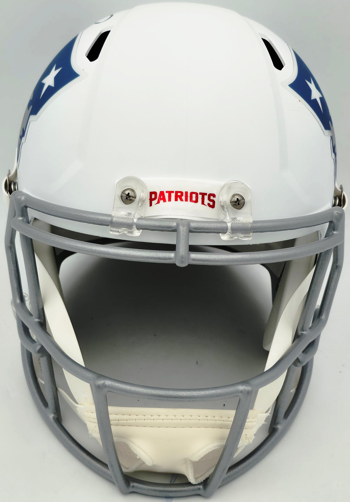 Mike Vrabel Autographed New England Patriots White Rivalries Full Size Speed Replica Helmet JSA Witness Stock #267933