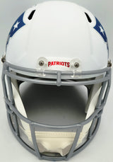 Mike Vrabel Autographed New England Patriots White Rivalries Full Size Speed Replica Helmet JSA Witness Stock #267933