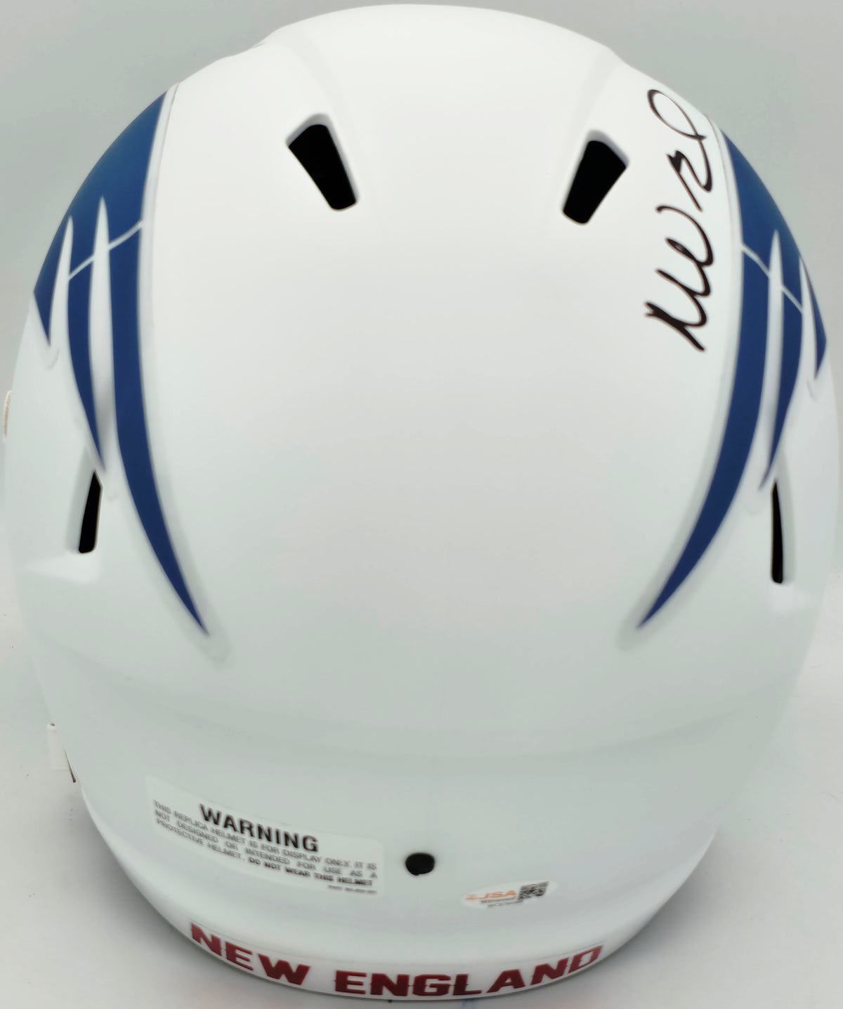 Mike Vrabel Autographed New England Patriots White Rivalries Full Size Speed Replica Helmet JSA Witness Stock #267933