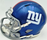 Cam Skattebo Autographed New York Giants Blue Speed Mini Helmet Beckett BAS QR Stock #267942