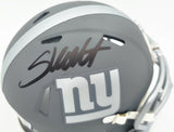 Cam Skattebo Autographed New York Giants Slate Gray Speed Mini Helmet Beckett BAS QR Stock #267943