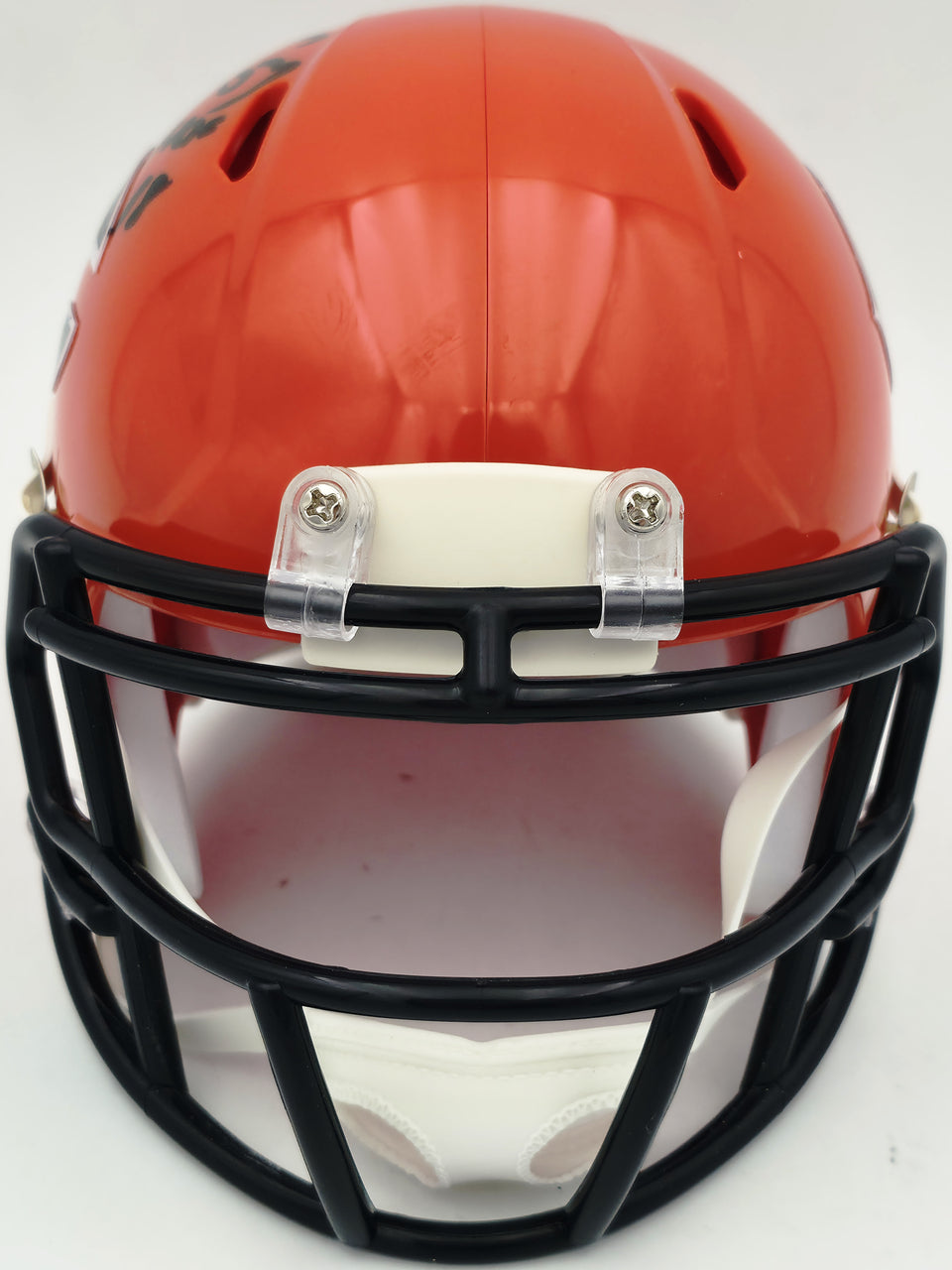 Brian Urlacher Autographed Chicago Bears Orange 2022 Alternate Speed Mini Helmet "HOF 18" Beckett BAS Witness Stock #267945