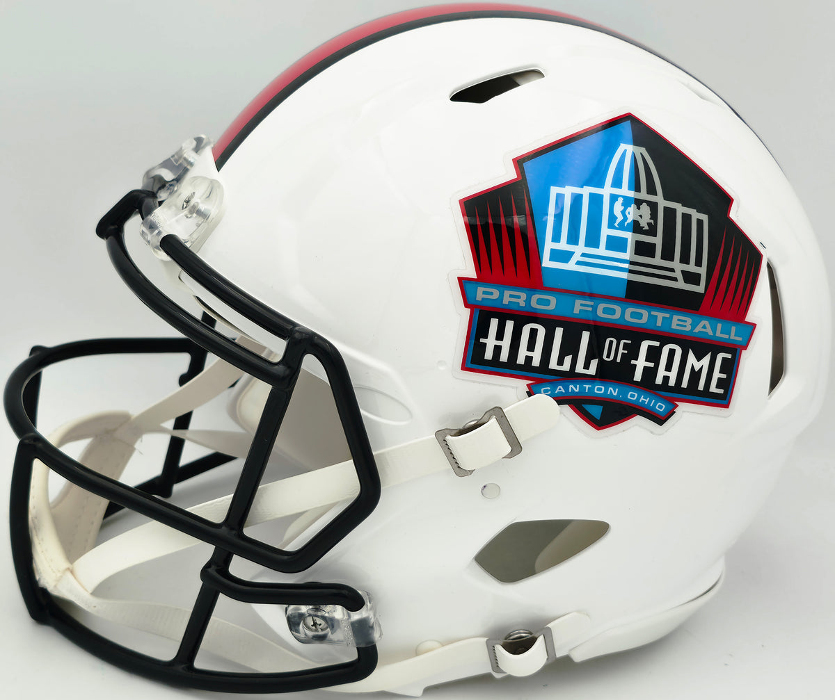 Hall of Fame Linebackers Autographed White Full Size HOF Logo Speed Authentic Helmet With 5 Signatures Including Lawrence Taylor Beckett BAS Witness Stock #267940