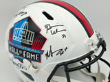 Hall of Fame Linebackers Autographed White Full Size HOF Logo Speed Replica Helmet With 5 Signatures Including Lawrence Taylor Beckett BAS Witness Stock #267941