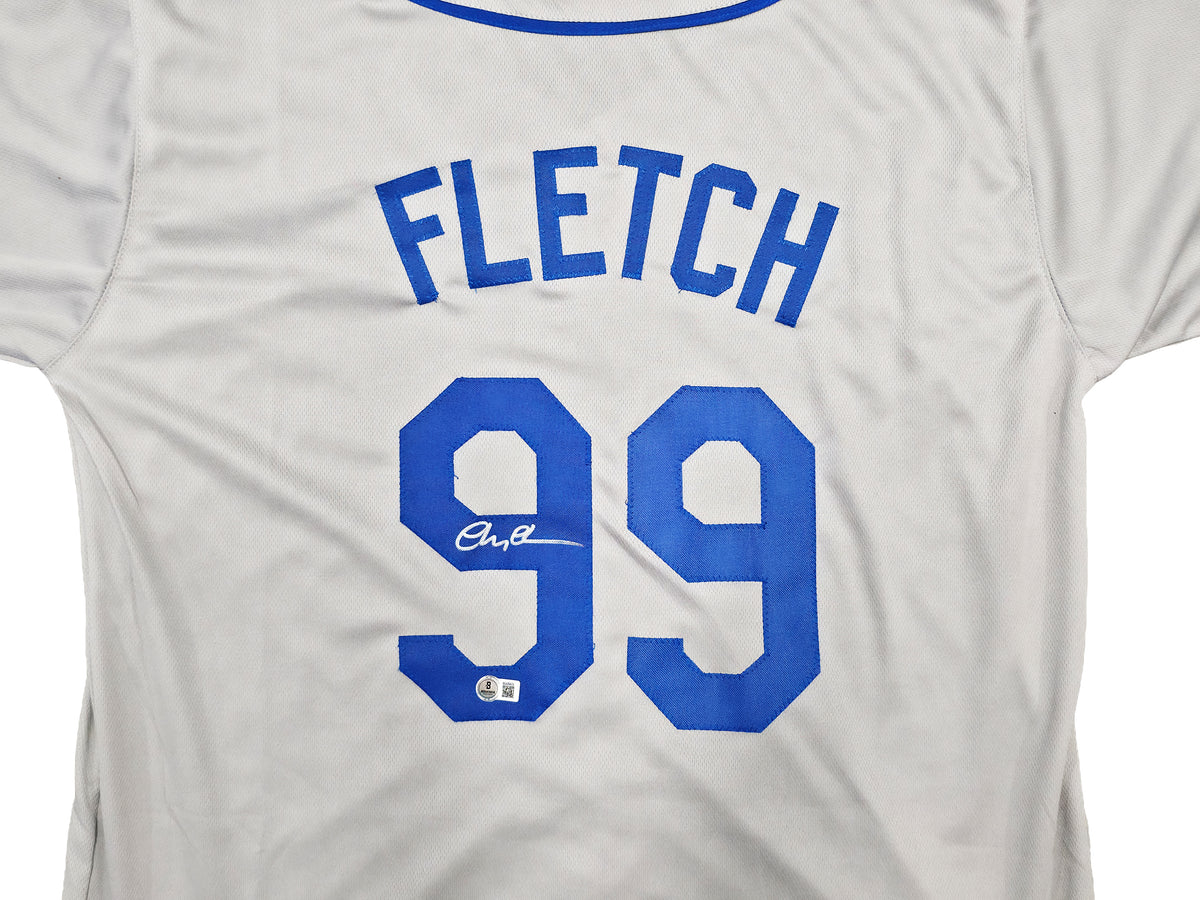Fletch Chevy Chase Autographed Gray Jersey Beckett BAS QR Stock #267948