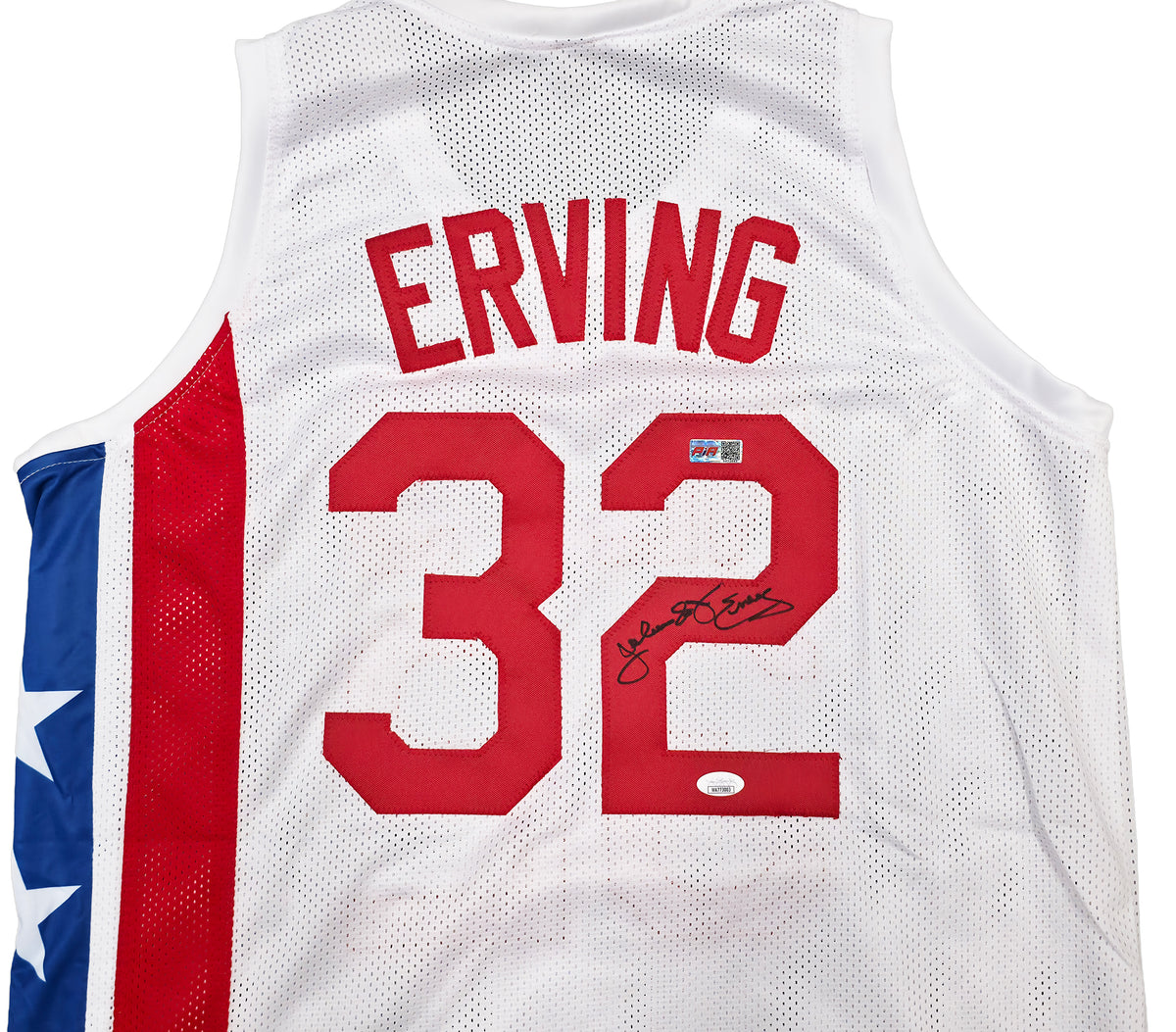 New York Nets Julius "Dr. J" Erving Autographed White Jersey JSA Witness Stock #267953