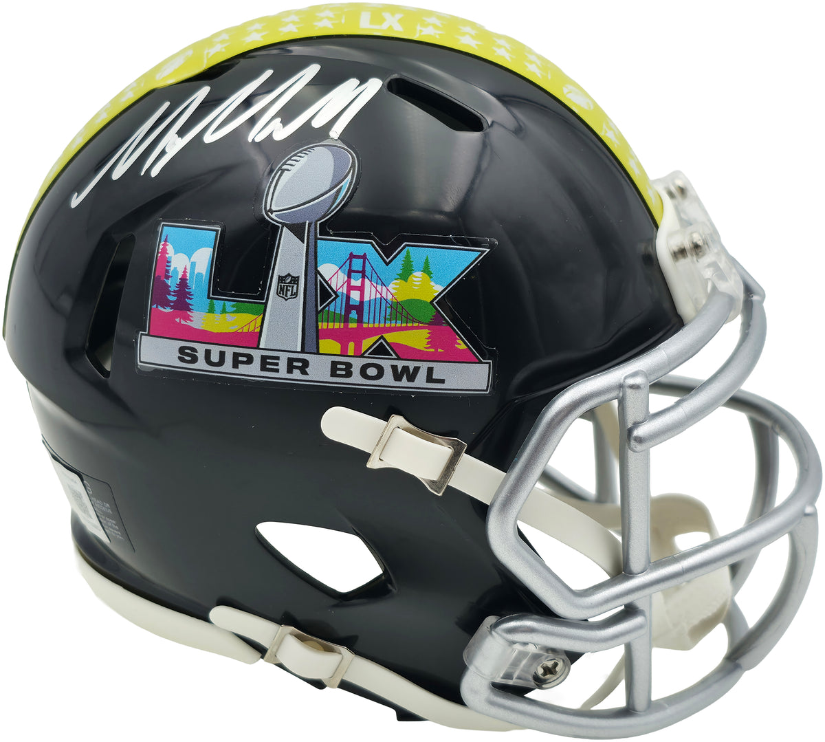 Mike Macdonald Autographed Seattle Seahawks Black Super Bowl LX Logo Speed Mini Helmet Beckett BAS Witness Stock #267797