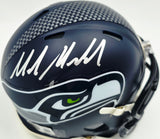 Mike Macdonald Autographed Seattle Seahawks Blue Super Bowl LX Champions Logo Speed Mini Helmet Beckett BAS Witness Stock #267798