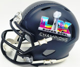 Mike Macdonald Autographed Seattle Seahawks Blue Super Bowl LX Champions Logo Speed Mini Helmet Beckett BAS Witness Stock #267798
