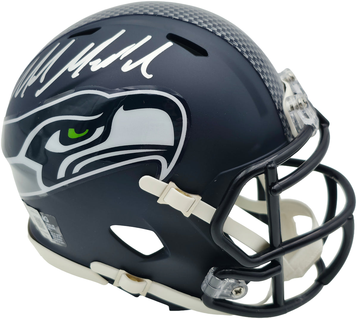 Mike Macdonald Autographed Seattle Seahawks Blue Speed Mini Helmet Beckett BAS Witness Stock #267799