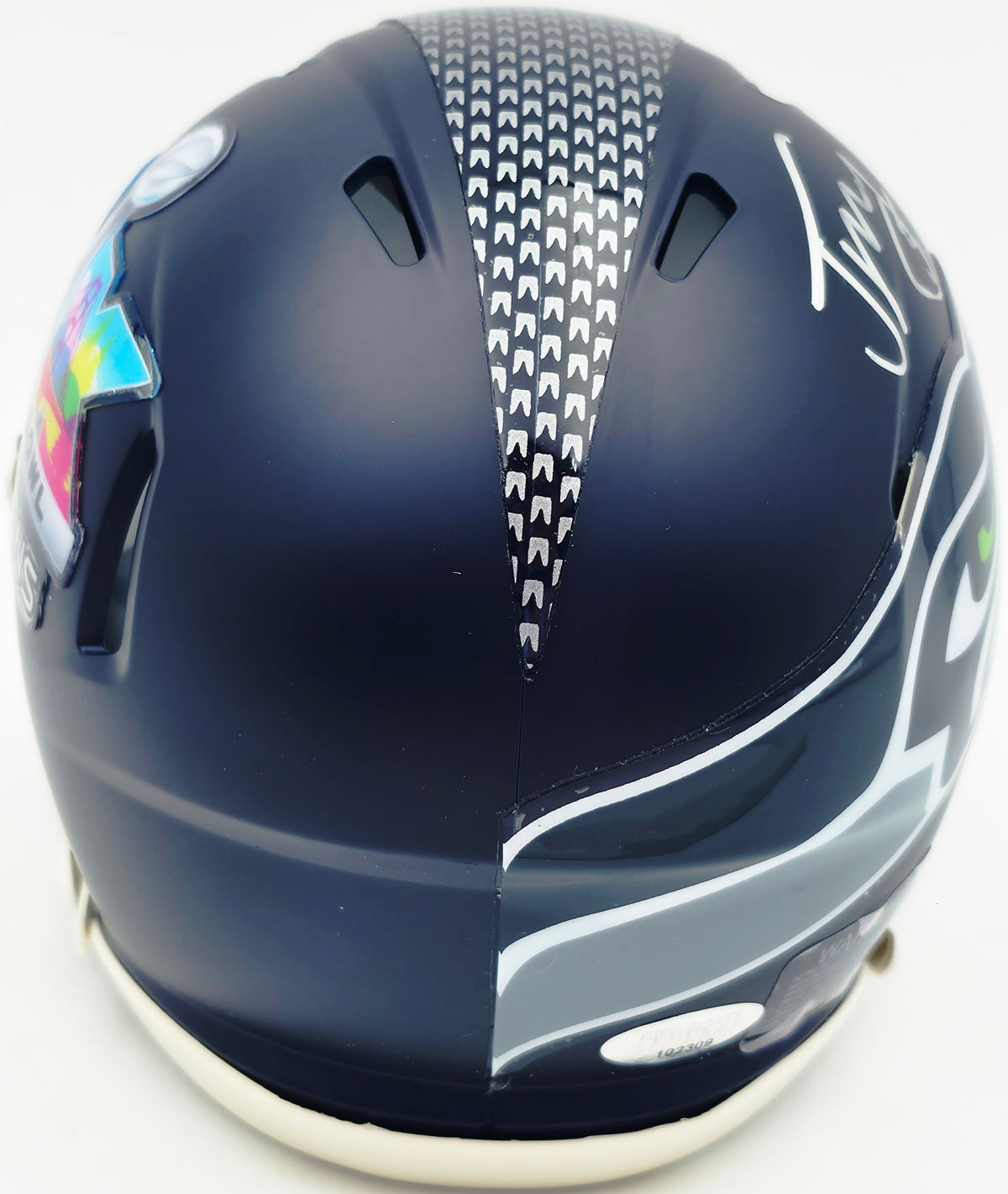 Jason Myers Autographed Seattle Seahawks Blue Super Bowl LX Champions Logo Speed Mini Helmet MCS Holo Stock #267830
