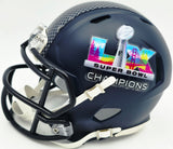 Michael Dickson Autographed Seattle Seahawks Blue Super Bowl LX Champions Logo Speed Mini Helmet MCS Holo Stock #267840