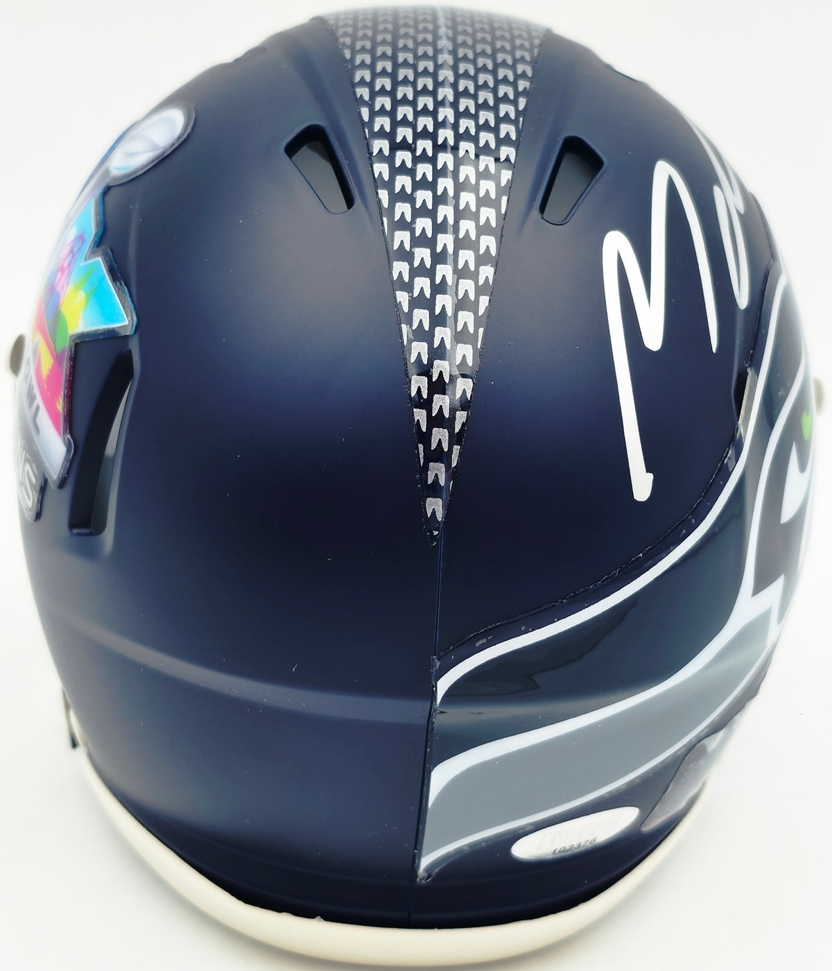 Michael Dickson Autographed Seattle Seahawks Blue Super Bowl LX Champions Logo Speed Mini Helmet MCS Holo Stock #267840