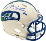Michael Dickson Autographed Seattle Seahawks Cream Retro Speed Mini Helmet MCS Holo Stock #267843