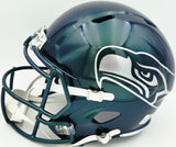 Mike Macdonald Autographed Seattle Seahawks Rivalries Full Size Speed Replica Helmet "We Did Not Care!" Beckett BAS Witness Stock #267790