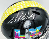 Mike Macdonald Autographed Seattle Seahawks Black Super Bowl LX Logo Full Size Speed Replica Helmet Beckett BAS Witness Stock #267791