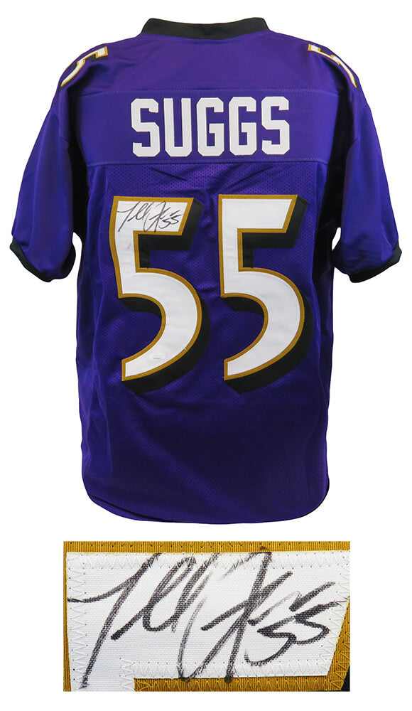 Terrell Suggs Signed Purple Custom Football Jersey - (JSA)