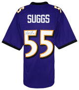 Terrell Suggs Signed Purple Custom Football Jersey
