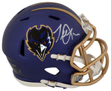 Terrell Suggs Signed Baltimore Ravens 2024 Alternate Purple Riddell Speed Mini Helmet