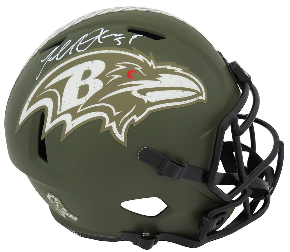 Terrell Suggs Signed Baltimore Ravens Salute to Service Riddell Full Size Speed Replica Helmet
