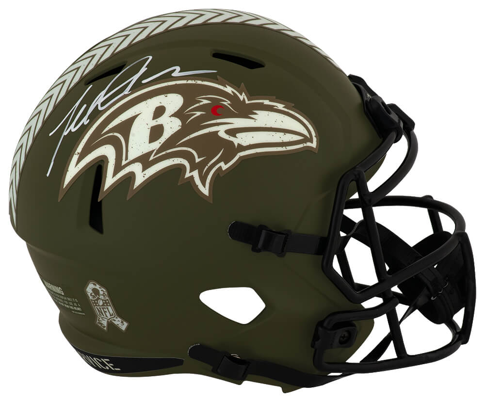 Terrell Suggs Signed Baltimore Ravens ECLIPSE Black Matte Riddell Full Size Speed Replica Helmet