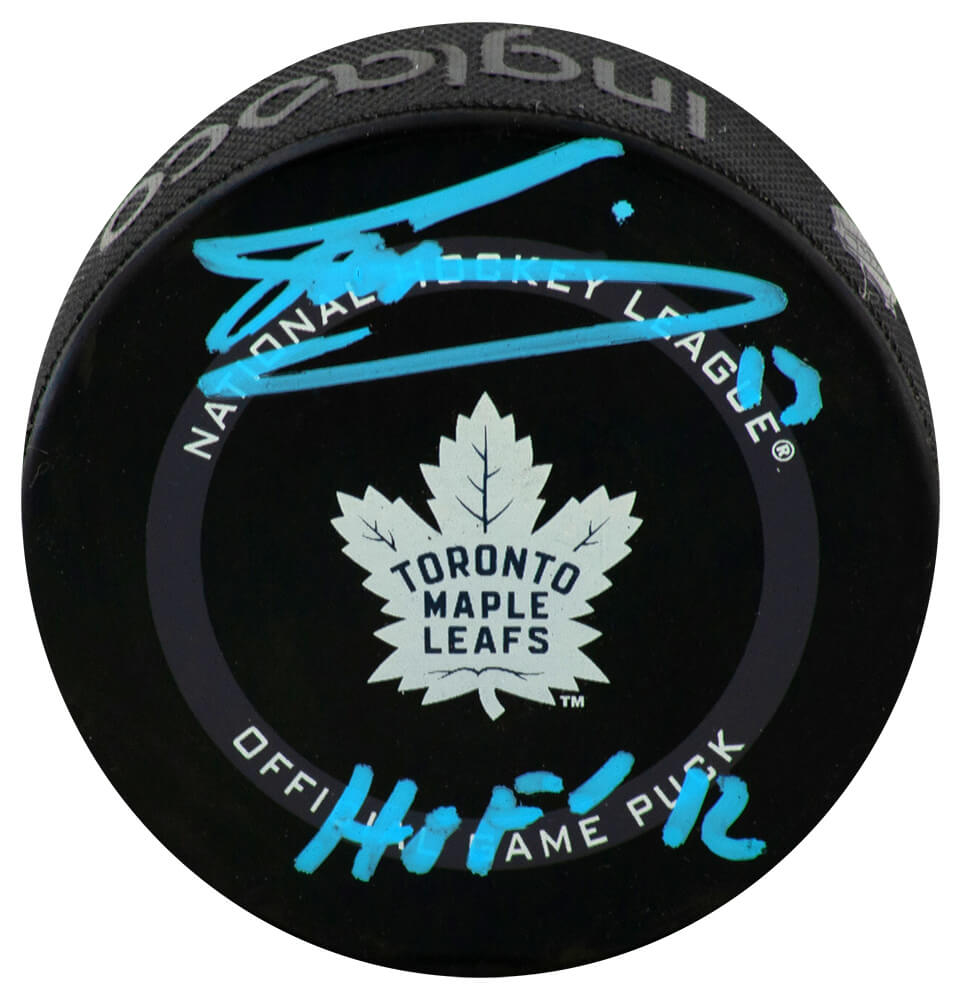 Mats Sundin Signed Toronto Maple Leafs Logo Official Game Hockey Puck w/HOF'12
