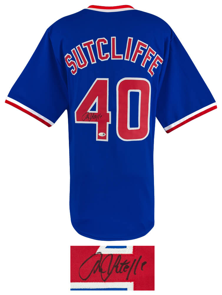 Rick Sutcliffe Signed Blue Throwback Custom Baseball Jersey - (JSA)