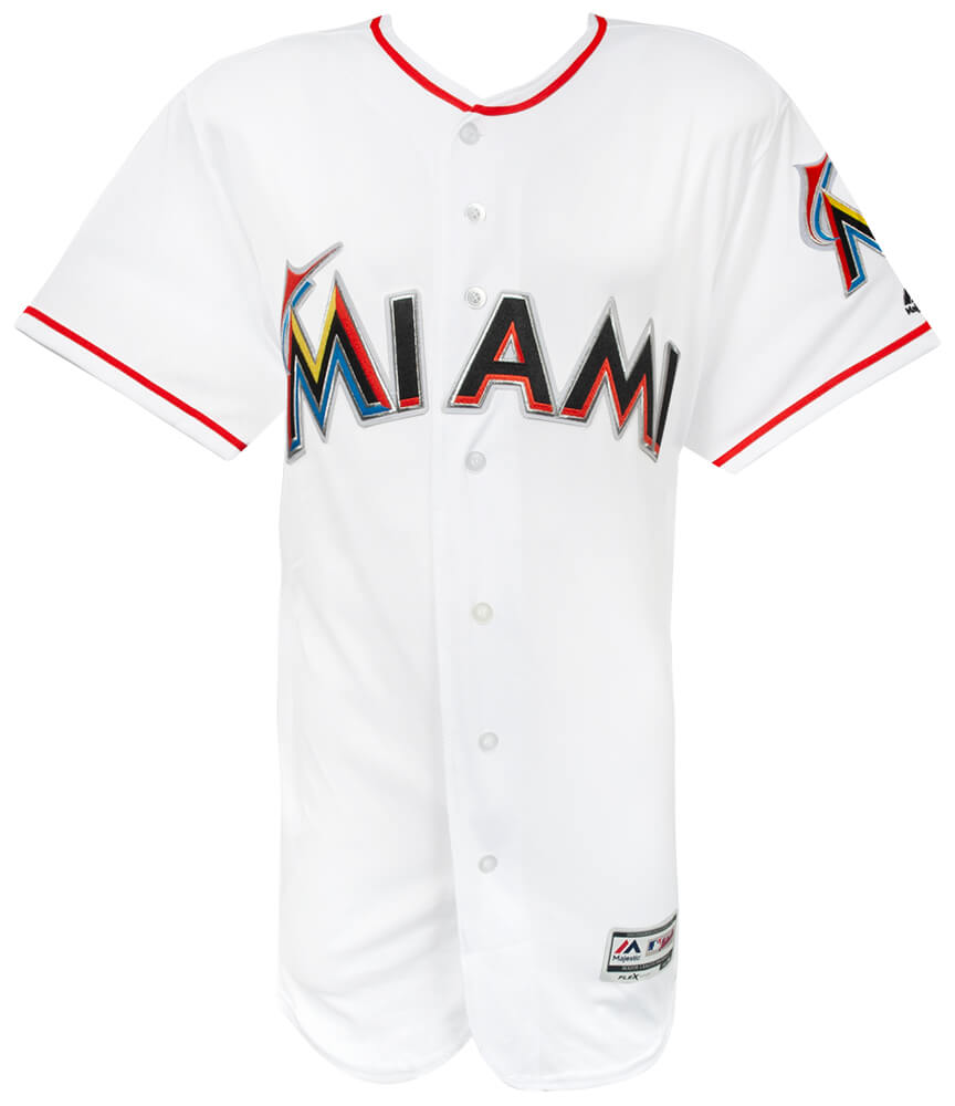 Ichiro Suzuki Signed Miami Marlins White Majestic Authentic Flex Base Baseball Jersey - (Ichiro Hologram)