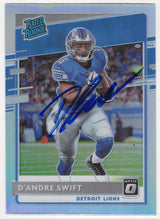 D'Andre Swift Signed Detroit Lions 2020 Donruss Optic Prizm Rated Rookie Football Card #159